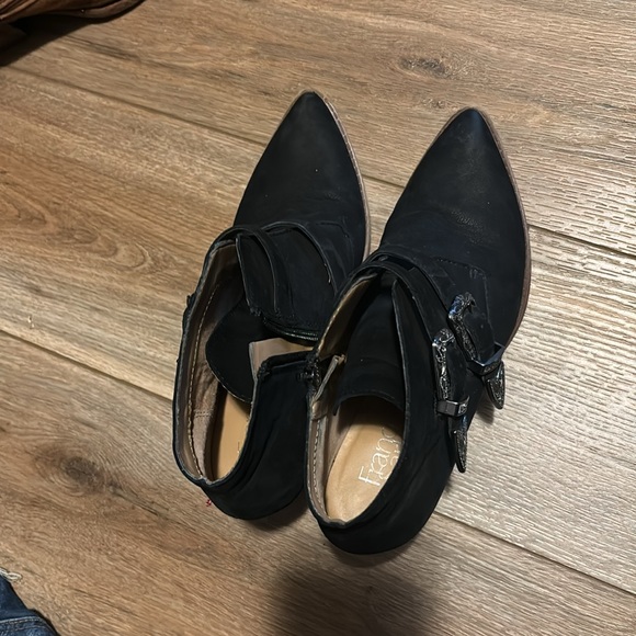 Franco Sarto Granton Booties Suede Black with buckles. Woman’s size 8 - Picture 4 of 6